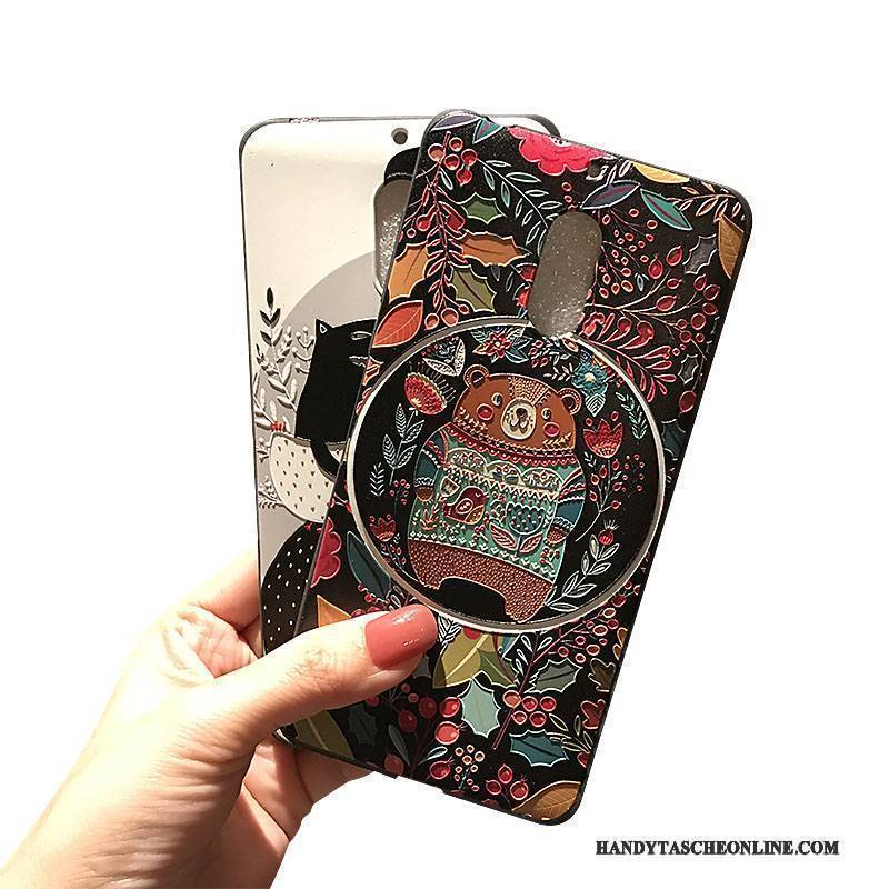 Hülle Nokia 6 Taschen Schwarz Handyhüllen, Case Nokia 6 Farbe Nubuck Katzen