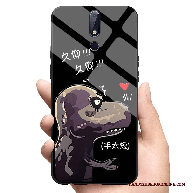Hülle Nokia 7.1 Liebhaber Mini, Case Nokia 7.1 Leuchtende Drachen