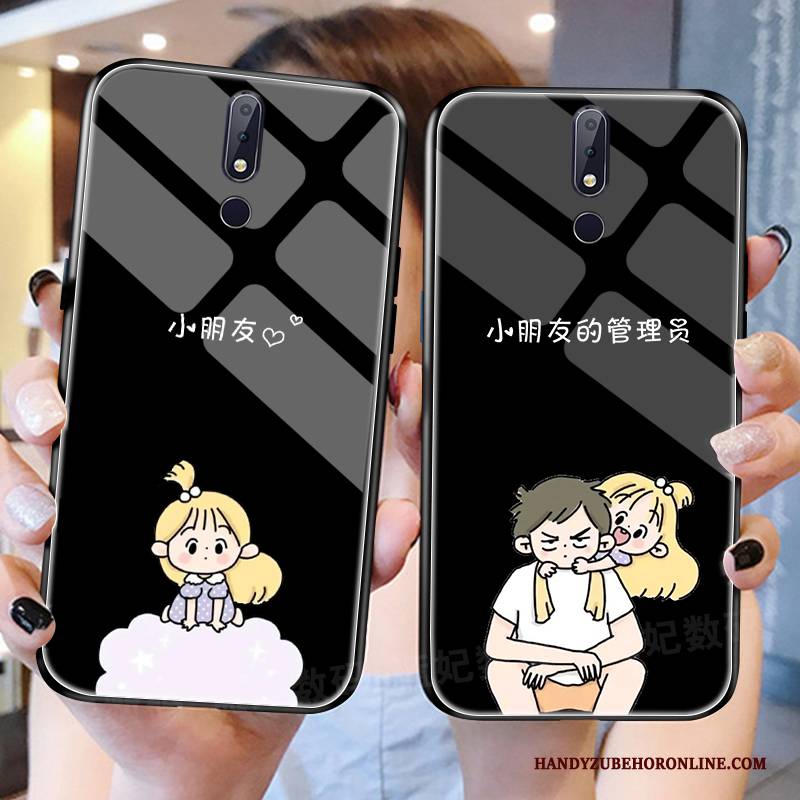 Hülle Nokia 7.1 Schwarz Handyhüllen, Case Nokia 7.1 Mini Liebhaber