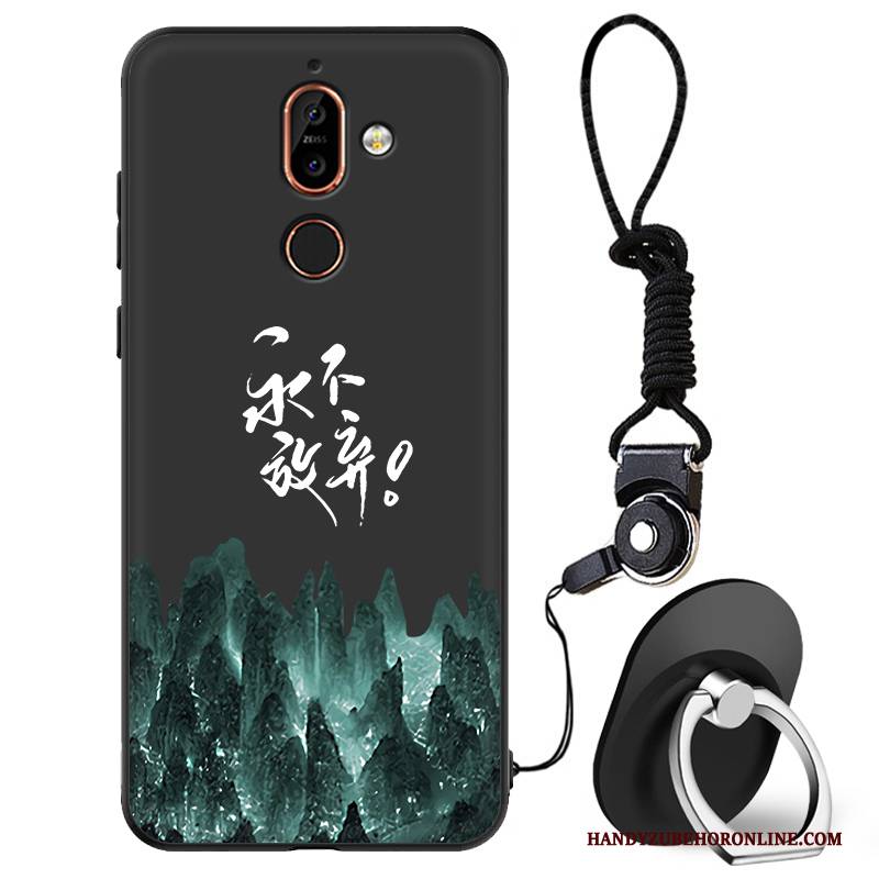 Hülle Nokia 7 Plus Weiche Trendmarke Anti-sturz, Case Nokia 7 Plus Mode Schwarz Persönlichkeit