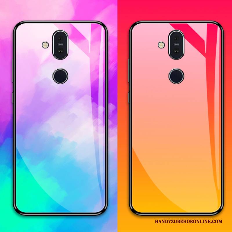 Hülle Nokia 8.1 Kreativ Trend Rot, Case Nokia 8.1 Schutz Handyhüllen Farbverlauf