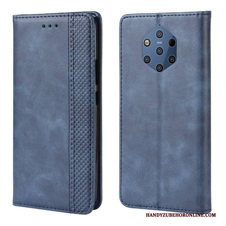 Hülle Nokia 9 Pureview Geldbörse Blau Magnetschließe, Case Nokia 9 Pureview Folio