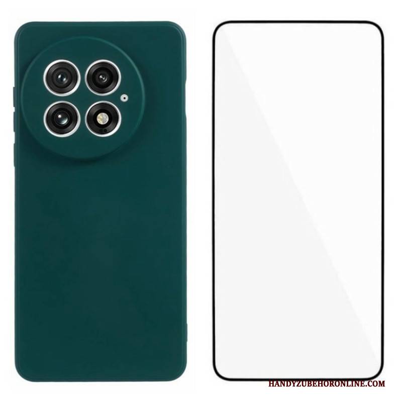 Hülle Oneplus 13 Handyhülle 2-in-1 Displayschutzfolie: Flexibles Silikon Mit Displayschutzfolie Aus Gehärtetem Glas