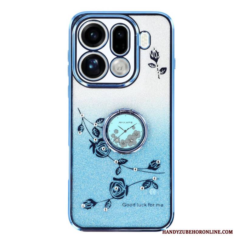 Hülle Oppo Find X9 Pro 5g Kadem Ringhalter Mit Blumen Und Strasssteinen