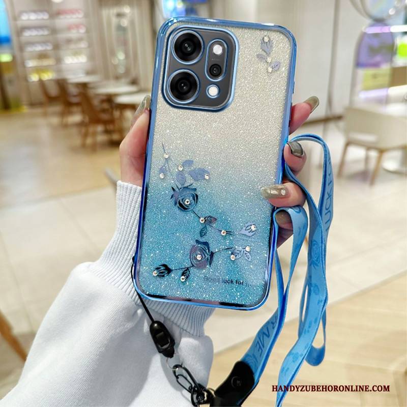 Hülle Oppo Reno 14 5g Blumen Und Strasssteine