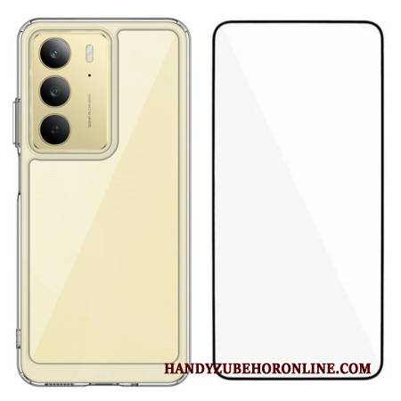 Hülle Realme C75 Handyhülle Transparent Mit Displayschutzfolie Aus Gehärtetem Glas