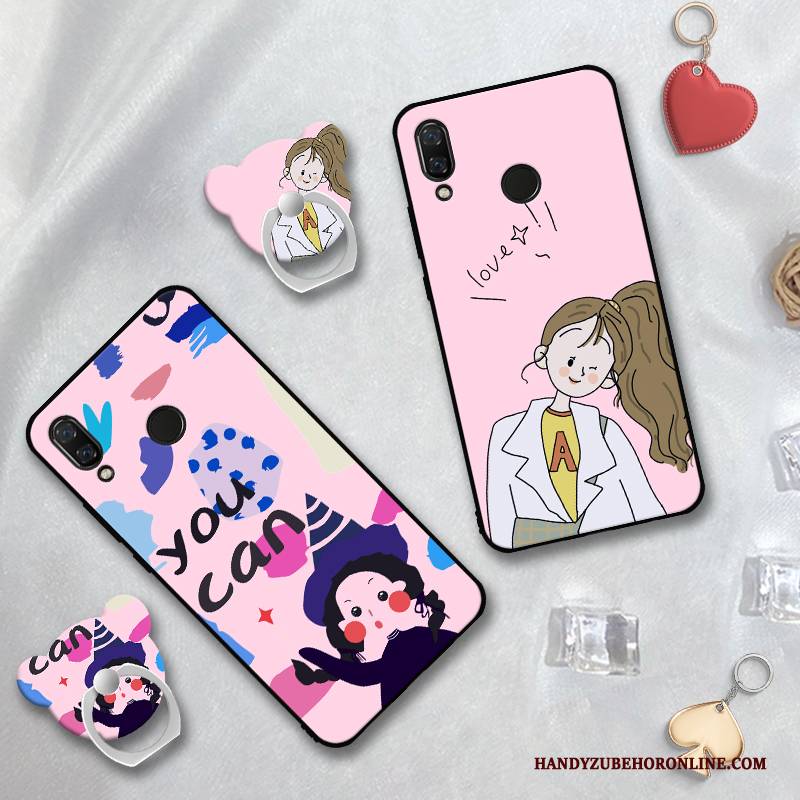 Hülle Redmi 7 Weiche Dünne Rot, Case Redmi 7 Gemalt Rosa Handyhüllen