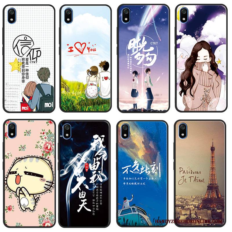 Hülle Redmi 7a Gemalt Handyhüllen Rot, Case Redmi 7a Silikon Trend Weiß