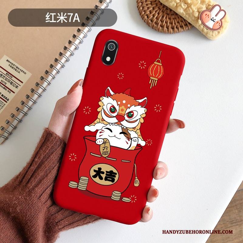 Hülle Redmi 7a Kreativ Chinesische Art Rot, Case Redmi 7a Weiche Groß Handyhüllen