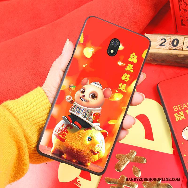 Hülle Redmi 8a Silikon Anti-sturz Temperieren, Case Redmi 8a Weiche Rot Neu