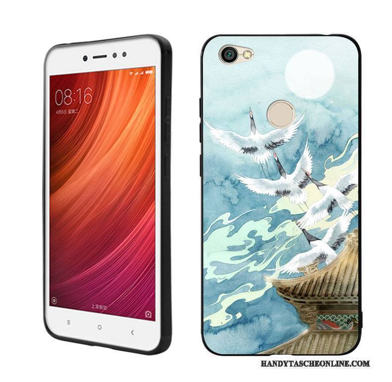 Hülle Redmi Note 5a Silikon Hoch Rot, Case Redmi Note 5a Schutz Hellblau Kunst