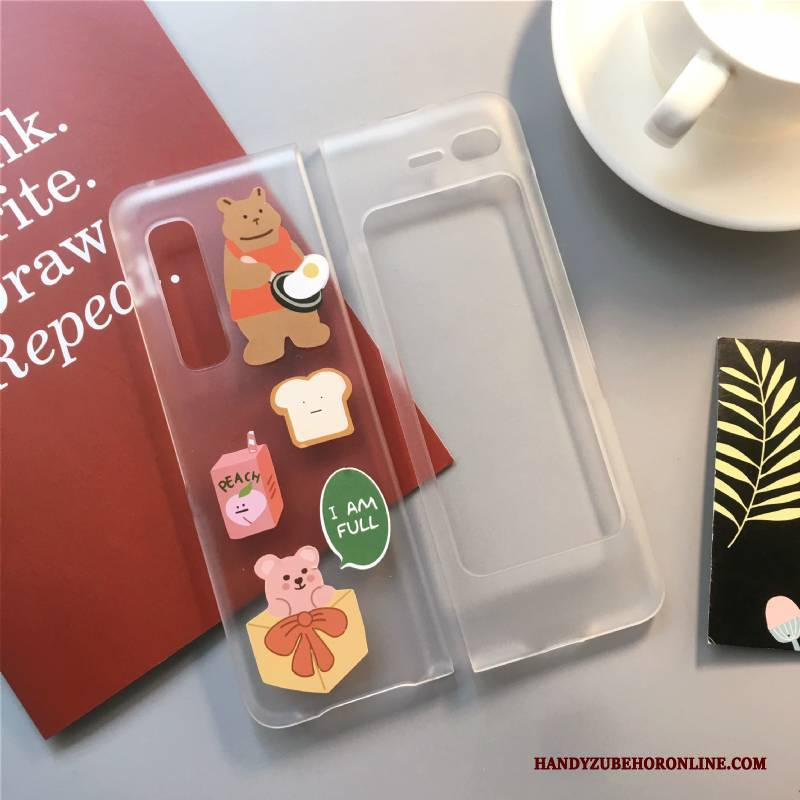 Hülle Samsung Fold Karikatur Transparent Handyhüllen, Case Samsung Fold Taschen Nubuck Falten