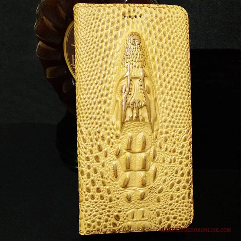 Hülle Samsung Galaxy A10 Taschen Gelb Anti-sturz, Case Samsung Galaxy A10 Leder Handyhüllen Krokodilmuster