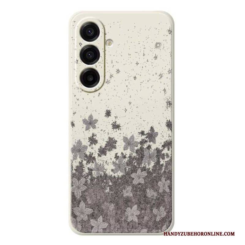 Hülle Samsung Galaxy A17 4g / 5g Graues Blumenmuster