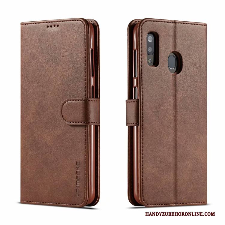 Hülle Samsung Galaxy A20e Lederhülle Muster Anti-sturz, Case Samsung Galaxy A20e Geldbörse Magnetschließe Kuh