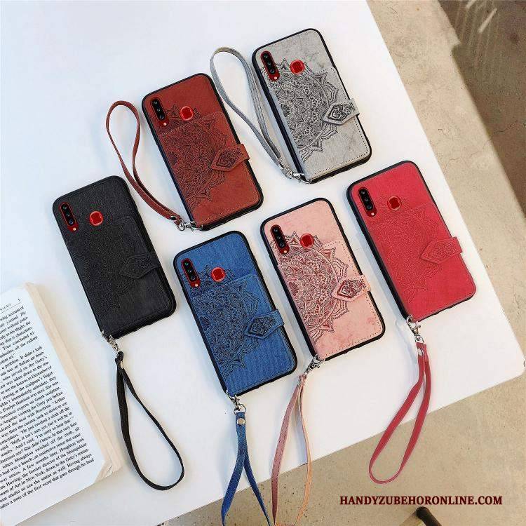 Hülle Samsung Galaxy A20s Taschen Rot Pulver, Case Samsung Galaxy A20s Silikon Handyhüllen