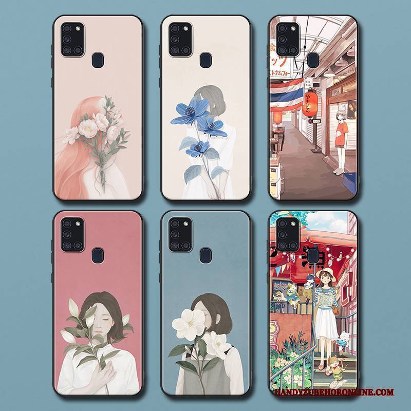 Hülle Samsung Galaxy A21s Kreativ Nubuck Kunst, Case Samsung Galaxy A21s Silikon Frisch Wind