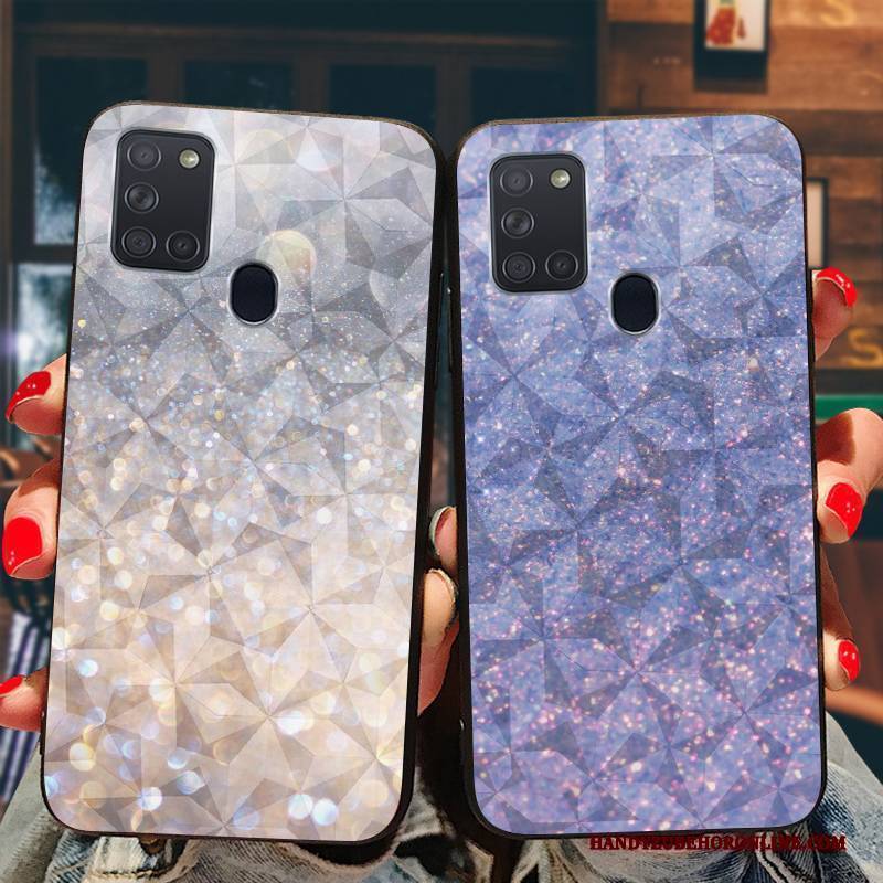 Hülle Samsung Galaxy A21s Schutz Trendmarke Netto Rot, Case Samsung Galaxy A21s Silikon Grau Persönlichkeit