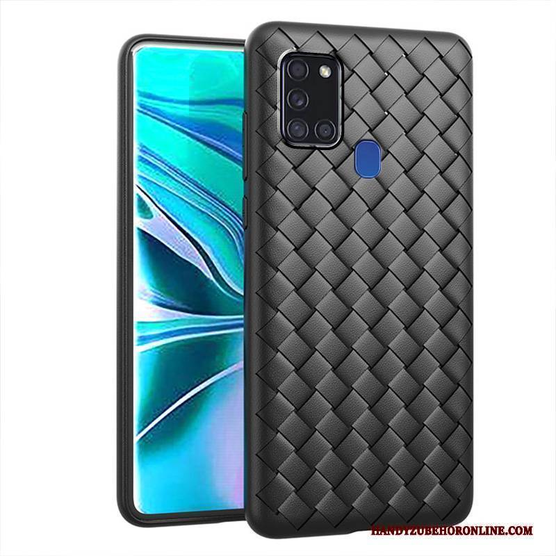 Hülle Samsung Galaxy A21s Taschen Anti-sturz Schwarz, Case Samsung Galaxy A21s Kreativ Einfach Temperieren