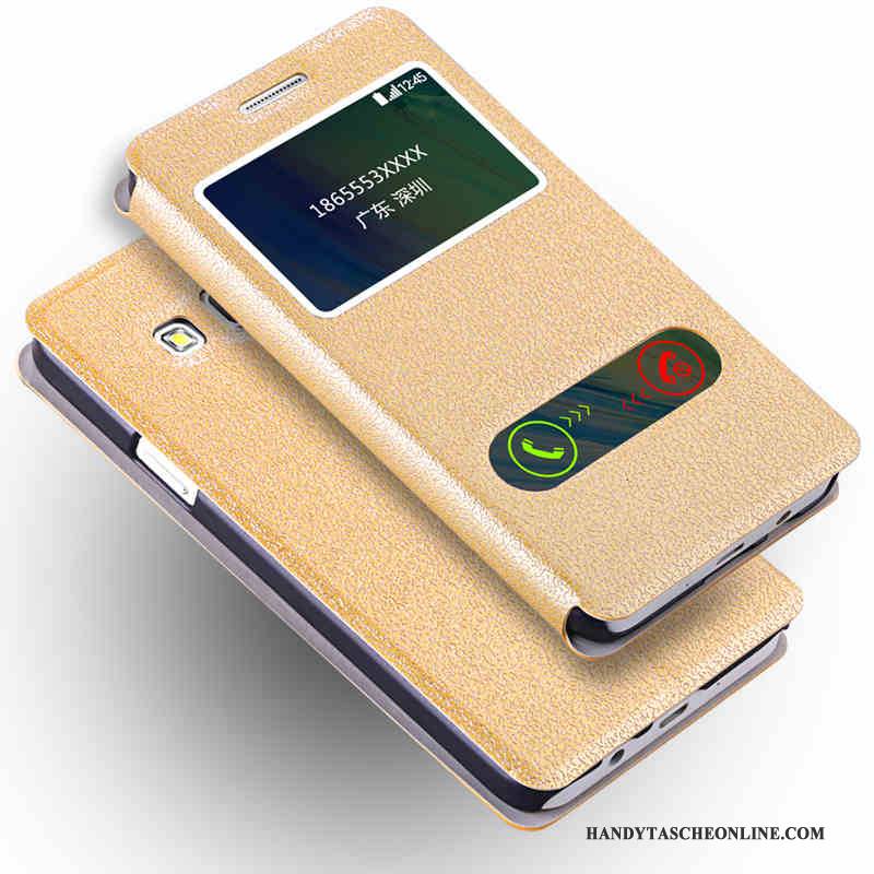 Hülle Samsung Galaxy A3 2015 Lederhülle Neu Handyhüllen, Case Samsung Galaxy A3 2015 Folio Gold