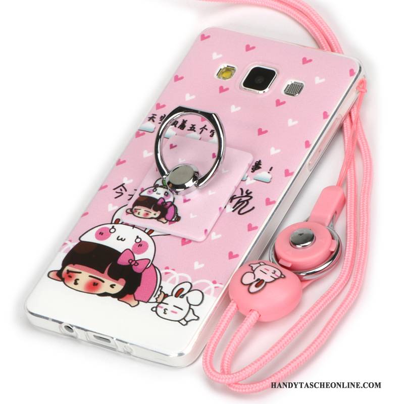 Hülle Samsung Galaxy A3 2015 Silikon Trend Dunkel, Case Samsung Galaxy A3 2015 Weiche Handyhüllen Rosa