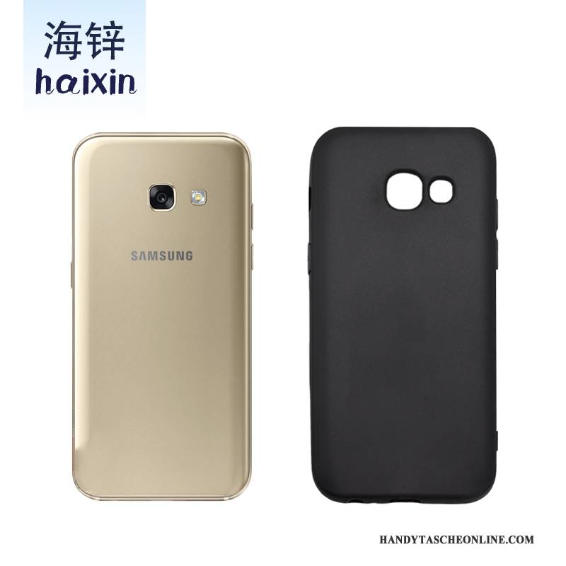 Hülle Samsung Galaxy A3 2017 Taschen Handyhüllen Schwarz, Case Samsung Galaxy A3 2017 Silikon Nubuck