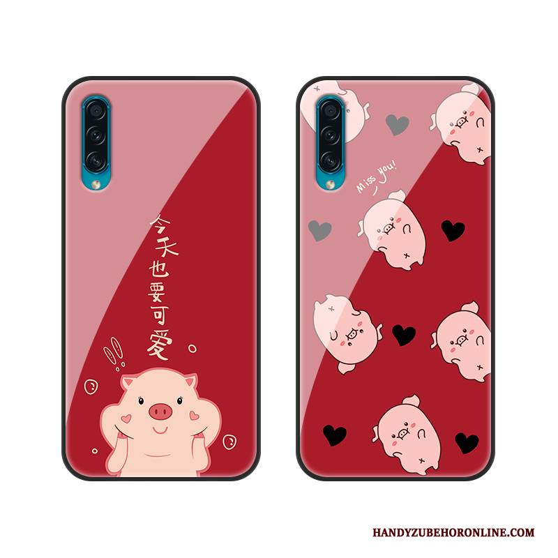 Hülle Samsung Galaxy A30s Taschen Glas Leopard, Case Samsung Galaxy A30s Silikon Netto Rot Handyhüllen