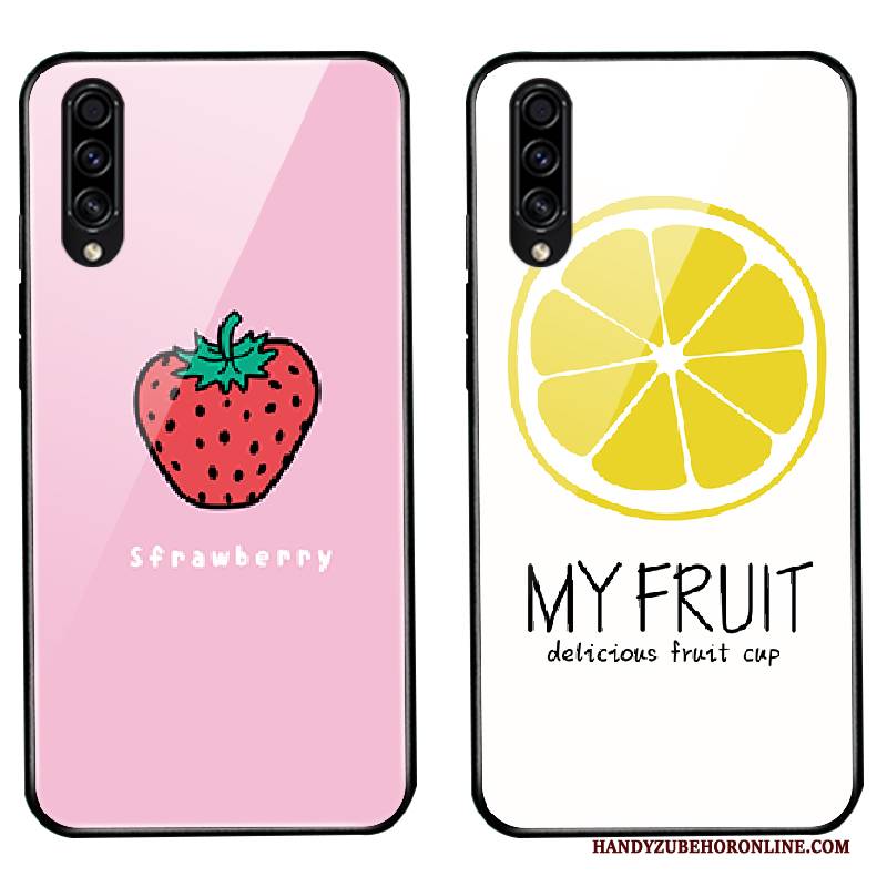 Hülle Samsung Galaxy A30s Taschen Nubuck Handyhüllen, Case Samsung Galaxy A30s Karikatur Glas Rosa