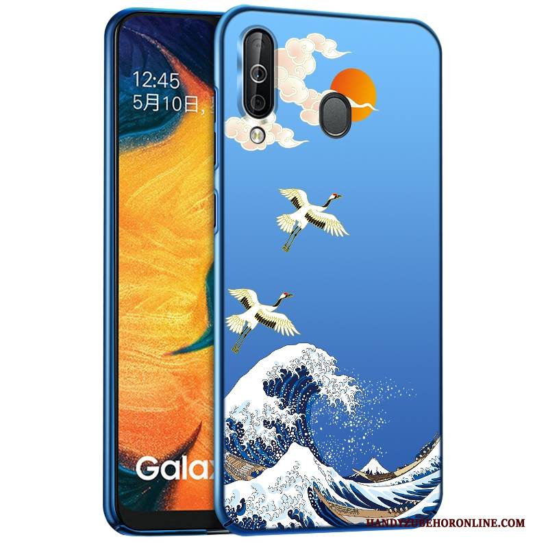 Hülle Samsung Galaxy A40s Mode Anti-sturz Persönlichkeit, Case Samsung Galaxy A40s Blau Schwer