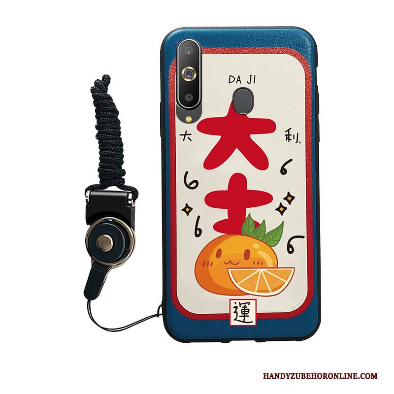 Hülle Samsung Galaxy A40s Weiche Trend Hängende Verzierungen, Case Samsung Galaxy A40s Silikon Handyhüllen Blau