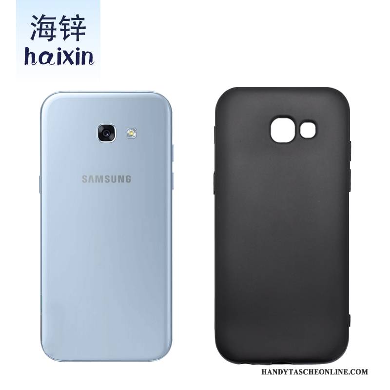 Hülle Samsung Galaxy A5 2017 Silikon Nubuck Dünne, Case Samsung Galaxy A5 2017 Weiche Schwarz Handyhüllen
