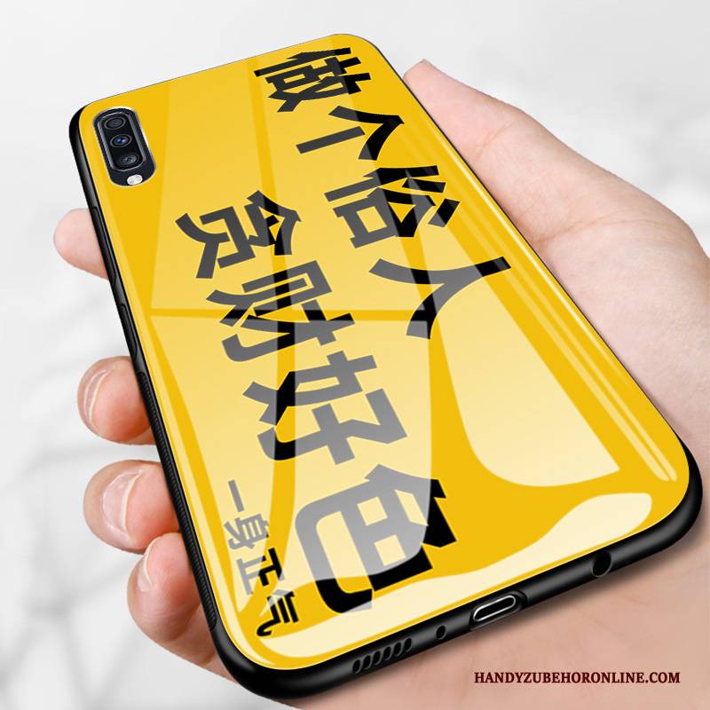 Hülle Samsung Galaxy A50 Kreativ Anti-sturz Hintere Abdeckung, Case Samsung Galaxy A50 Taschen Glas Schwer