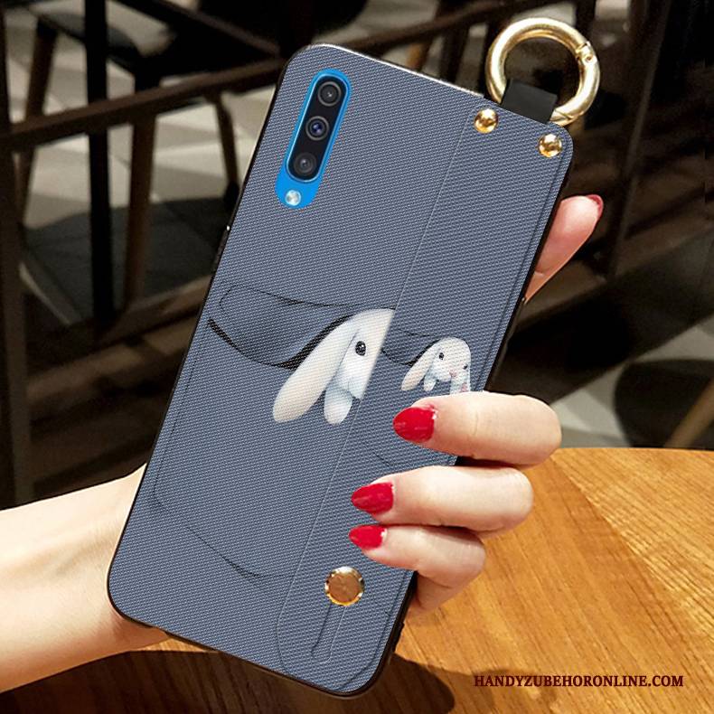 Hülle Samsung Galaxy A50 Schutz Kaninchen Anti-sturz, Case Samsung Galaxy A50 Karikatur Handyhüllen Grau