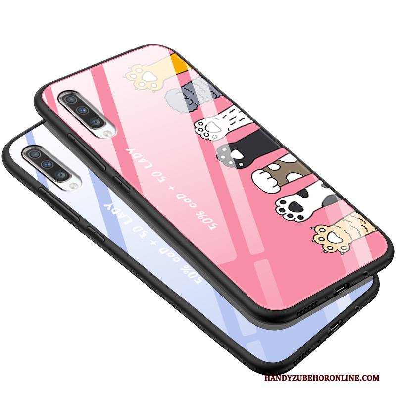 Hülle Samsung Galaxy A50 Silikon Rosa Handyhüllen, Case Samsung Galaxy A50 Netto Rot Glas