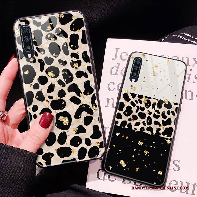 Hülle Samsung Galaxy A50 Taschen Europa Schwarz, Case Samsung Galaxy A50 Schutz Glas Spiegel