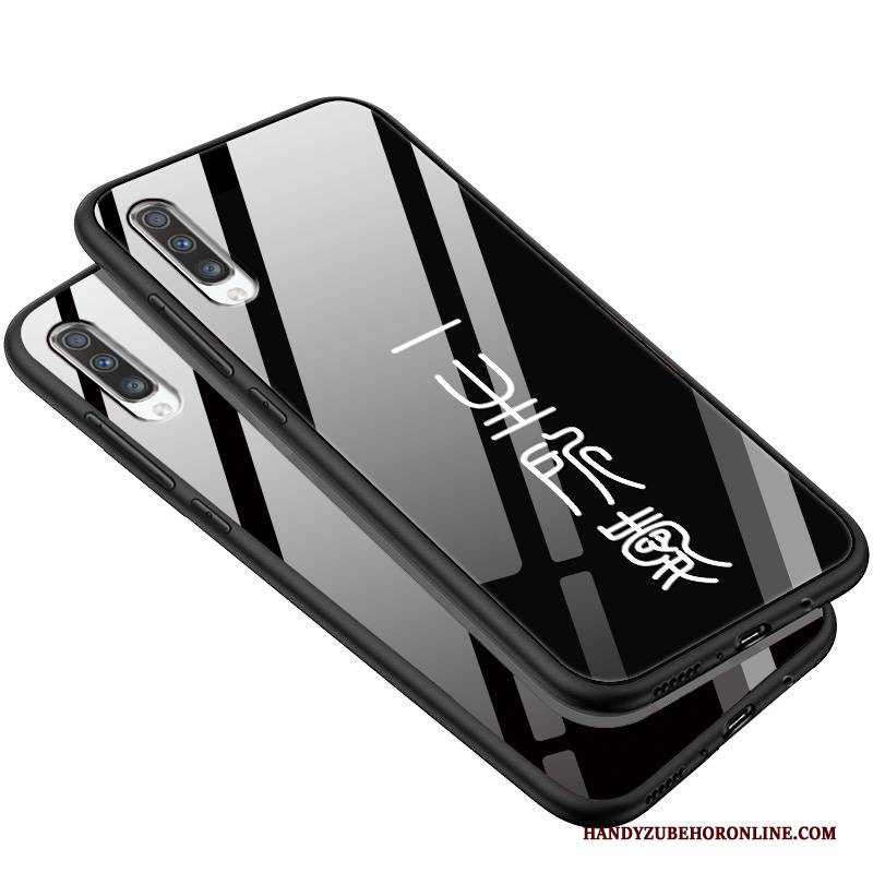 Hülle Samsung Galaxy A50 Taschen Schwarz Glas, Case Samsung Galaxy A50 Schwer Handyhüllen