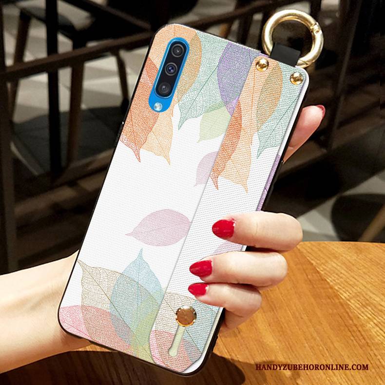 Hülle Samsung Galaxy A50 Weiche Blumen Handyhüllen, Case Samsung Galaxy A50 Silikon Pfingstrose Weiß