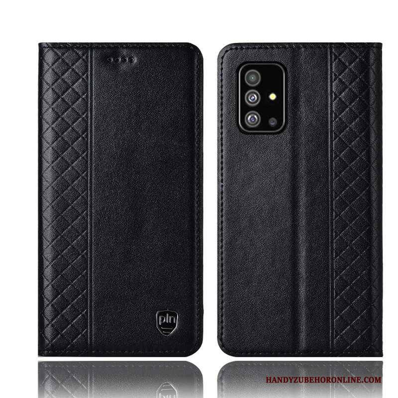 Hülle Samsung Galaxy A51 Lederhülle Schwarz Handyhüllen, Case Samsung Galaxy A51 Taschen
