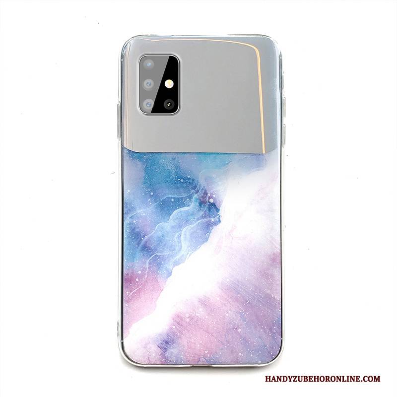 Hülle Samsung Galaxy A51 Silikon Handyhüllen Lila, Case Samsung Galaxy A51 Schutz Anti-sturz Hängende Verzierungen