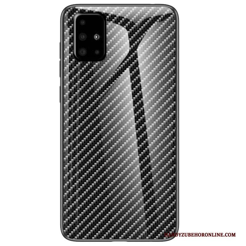 Hülle Samsung Galaxy A51 Taschen Handyhüllen Glas, Case Samsung Galaxy A51 Kreativ Schwarz Persönlichkeit