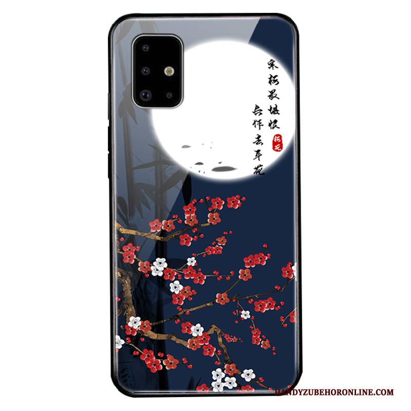 Hülle Samsung Galaxy A51 Weiche Angepasst Blau, Case Samsung Galaxy A51 Schutz Persönlichkeit Chinesische Art