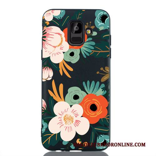 Hülle Samsung Galaxy A6 Kreativ Hängende Verzierungen Schwarz, Case Samsung Galaxy A6 Karikatur Handyhüllen Nubuck