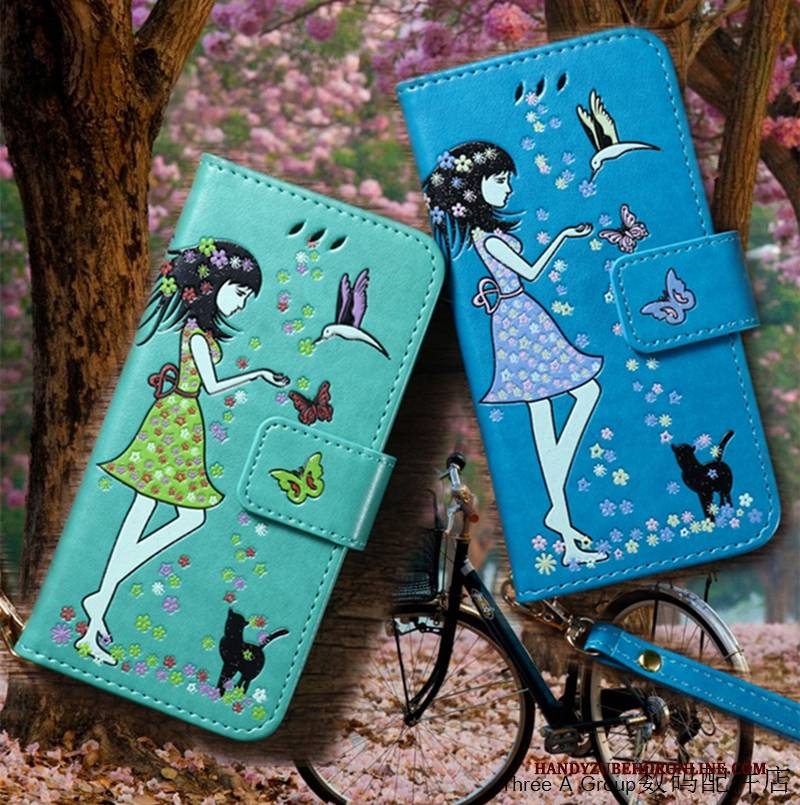 Hülle Samsung Galaxy A6 Schutz Handyhüllen Nette, Case Samsung Galaxy A6 Folio Blau Anti-sturz