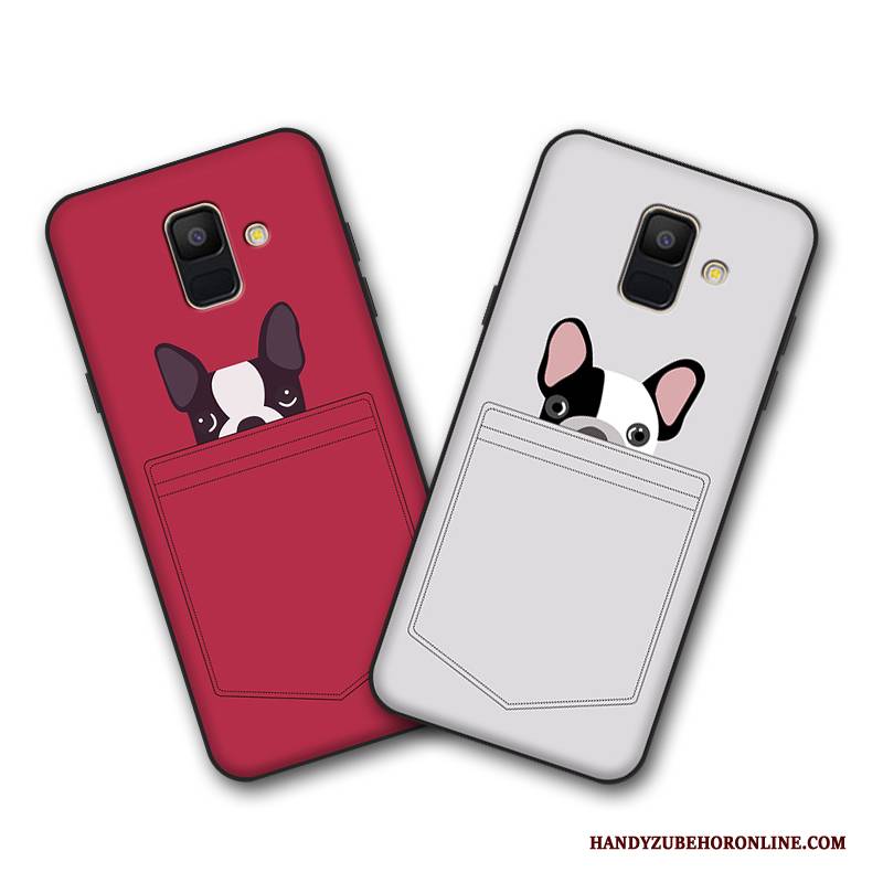 Hülle Samsung Galaxy A6 Weiche Rot Anti-sturz, Case Samsung Galaxy A6 Schutz Handyhüllen Persönlichkeit