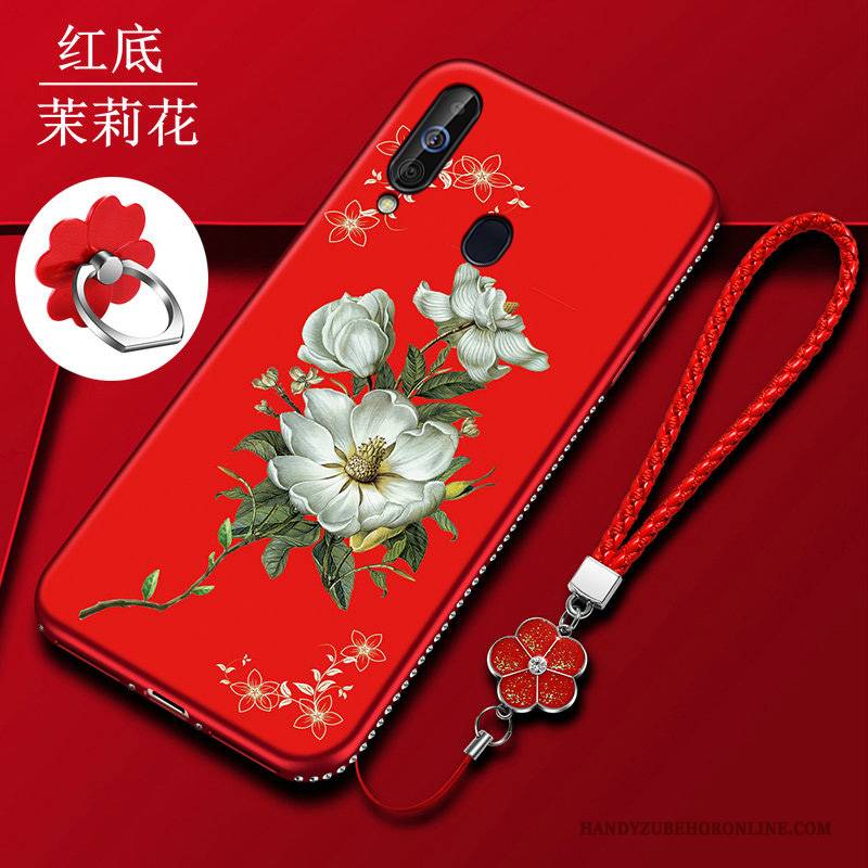 Hülle Samsung Galaxy A60 Silikon Nubuck Schlank, Case Samsung Galaxy A60 Taschen Anti-sturz Blumen