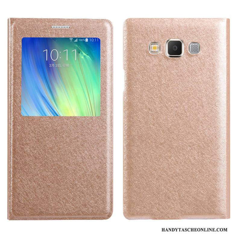 Hülle Samsung Galaxy A7 2015 Schutz Anti-sturz Gold, Case Samsung Galaxy A7 2015 Folio Handyhüllen