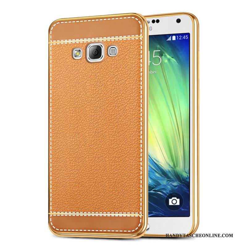 Hülle Samsung Galaxy A7 2015 Silikon Gelb Anti-sturz, Case Samsung Galaxy A7 2015 Handyhüllen Orange