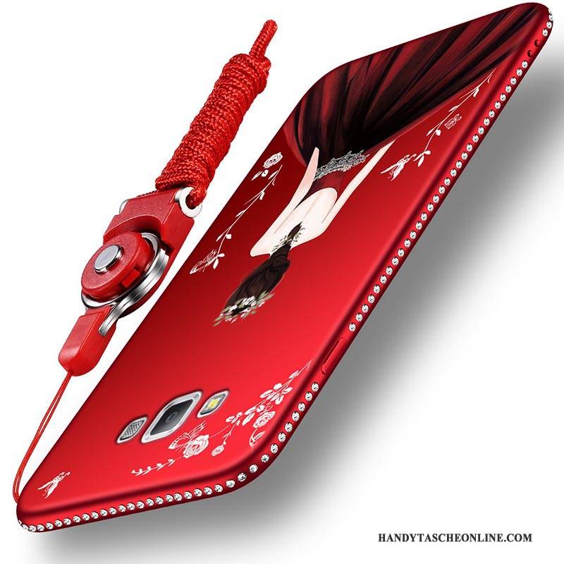 Hülle Samsung Galaxy A7 2015 Silikon Groß Rot, Case Samsung Galaxy A7 2015 Weiche Nubuck Handyhüllen