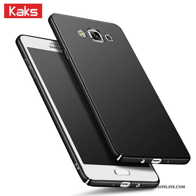 Hülle Samsung Galaxy A7 2015 Silikon Nubuck Schwer, Case Samsung Galaxy A7 2015 Schutz Trend Schwarz