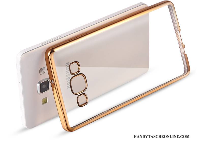 Hülle Samsung Galaxy A7 2015 Silikon Transparent Anti-sturz, Case Samsung Galaxy A7 2015 Weiche Gold Handyhüllen